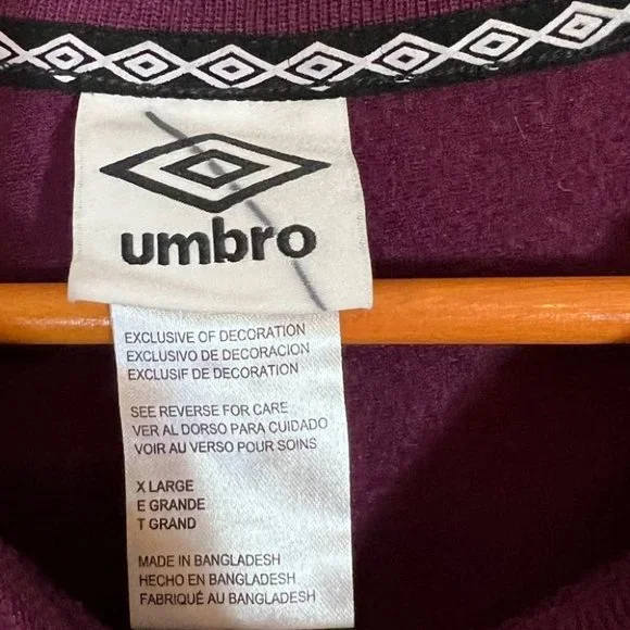 Women Umbro logo burgundy long sleeve t- shirt sweatshirt size XL good condition - Picture 3 of 4